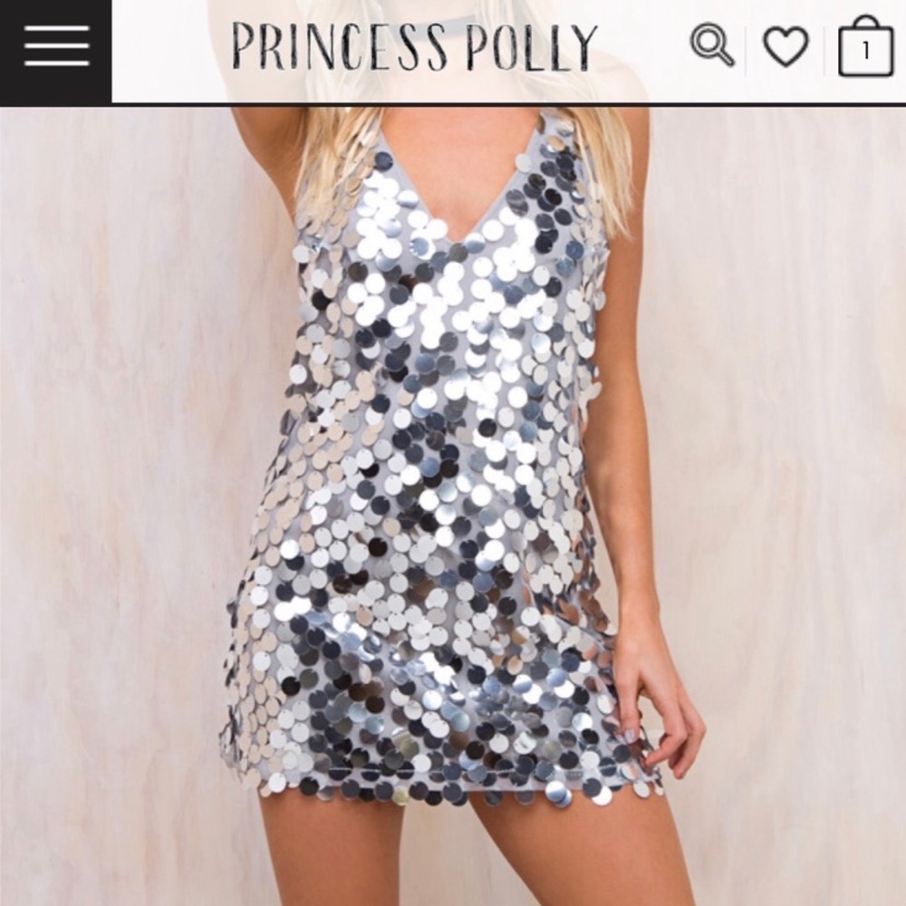 Motel Silver Sequin Finn Dress